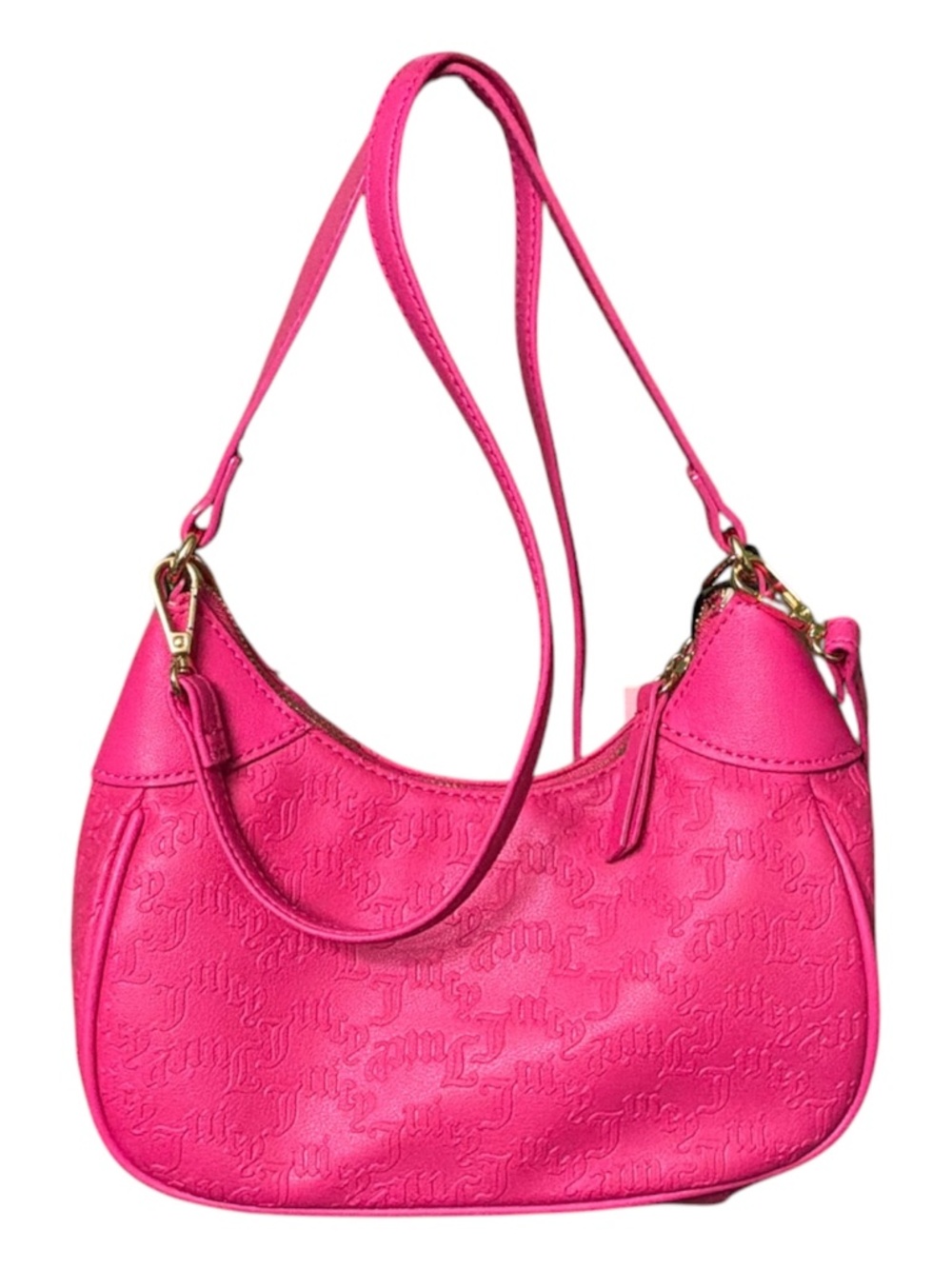 Juicy Couture Vibrant Pink Embossed Shoulder/Crossbody/Hand Held Bag - Picture 3 of 5